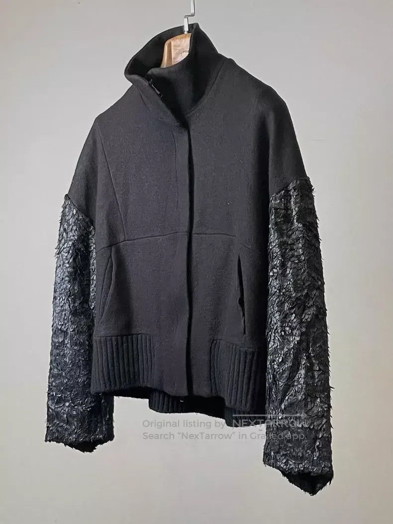 Ann Demeulemeester 36 black feather jacket