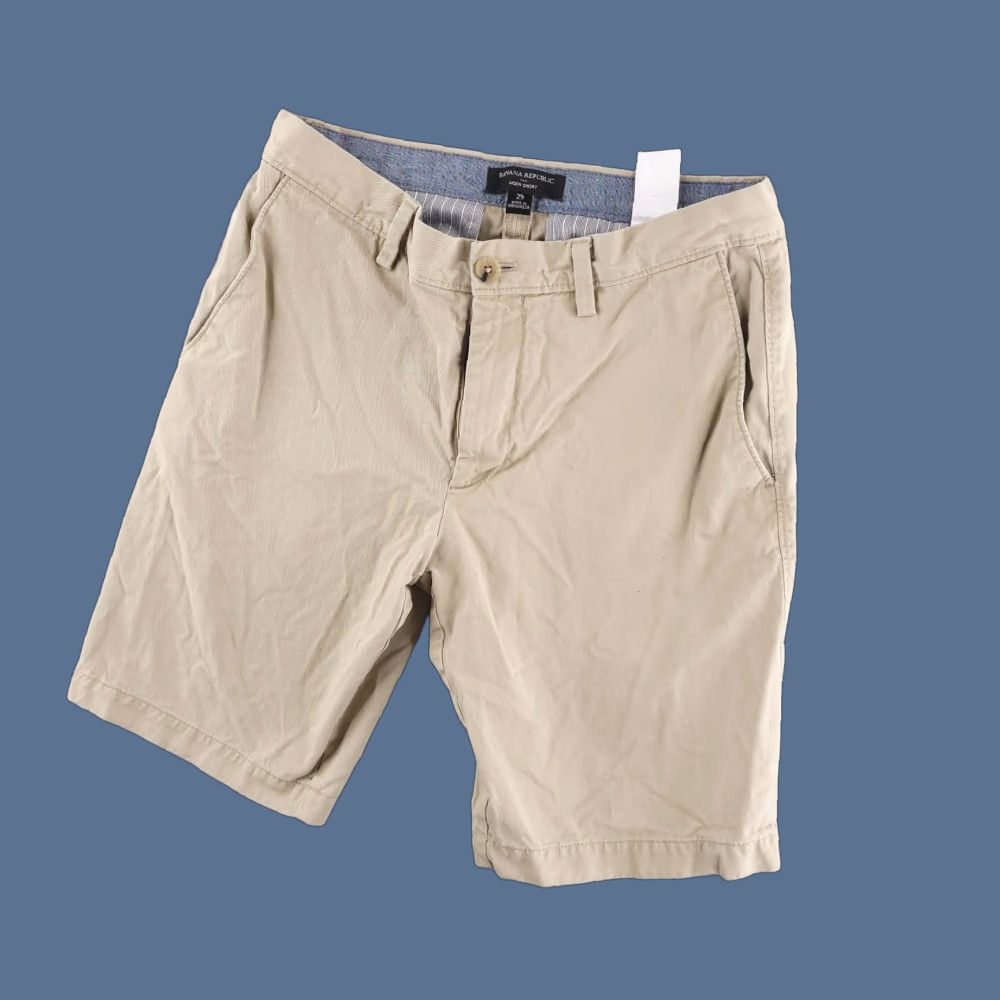 Banana Republic Banana Republic Shorts Mens 29 Chino Beige Tan Flat Front 9" Inseam Casual Cotton Solid Modern 9" Inseam Mens Size US 29 - 1 Thumbnail