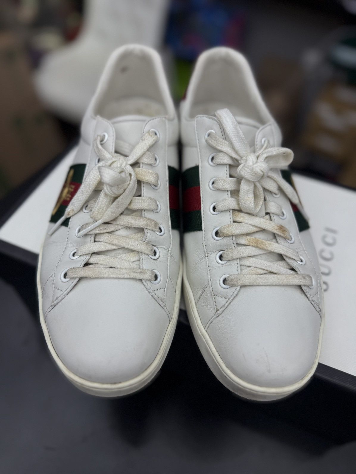 Gucci Gucci Mens Low Top Bee Sneakers Size 10G/10.5US Size US 10.5 / EU 43-44 - 14 Thumbnail