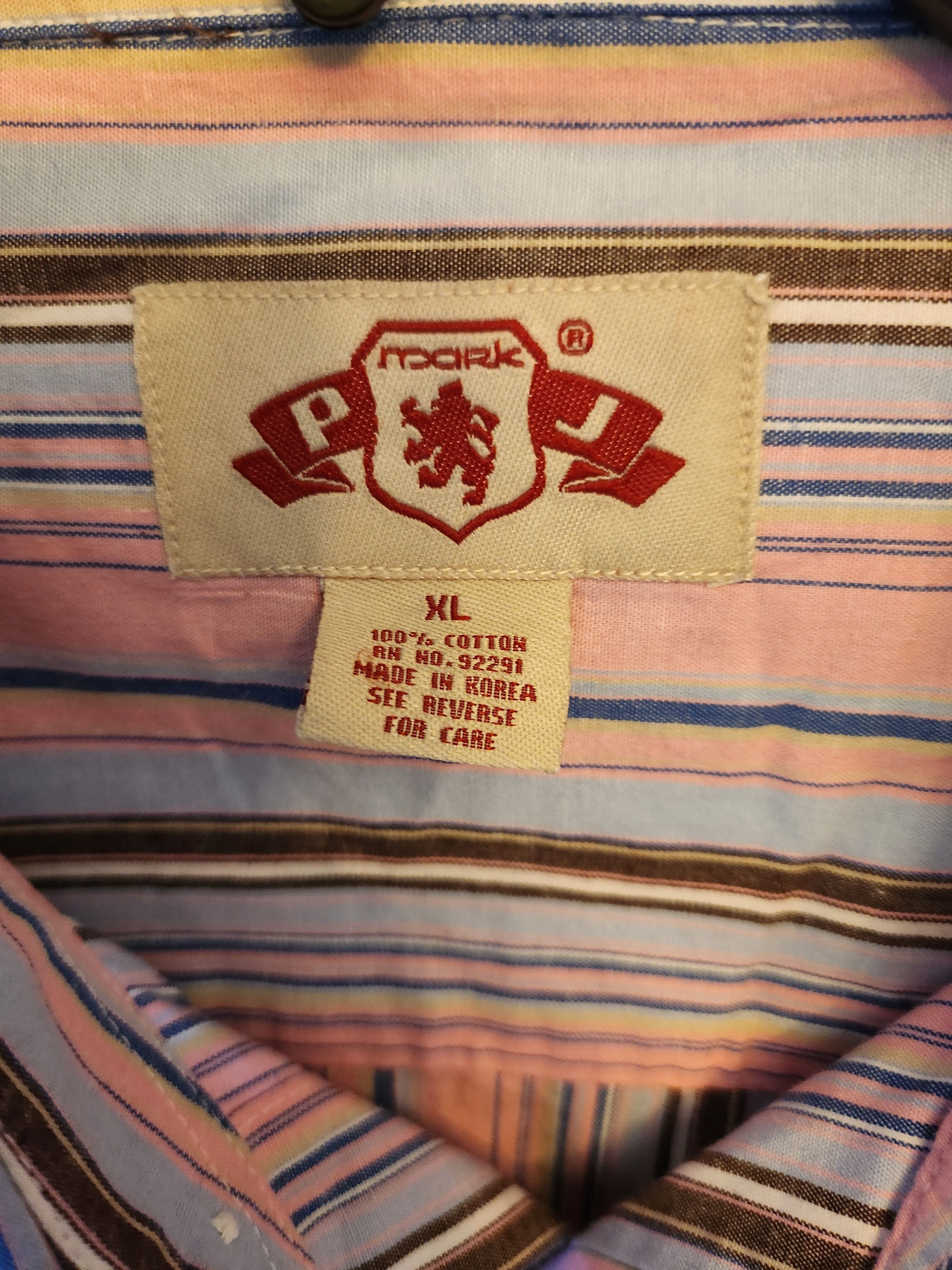 Roark Men's 100% Cotton Multi-Colored Striped Shirt Size US XL / EU 56 / 4 - 3 Thumbnail