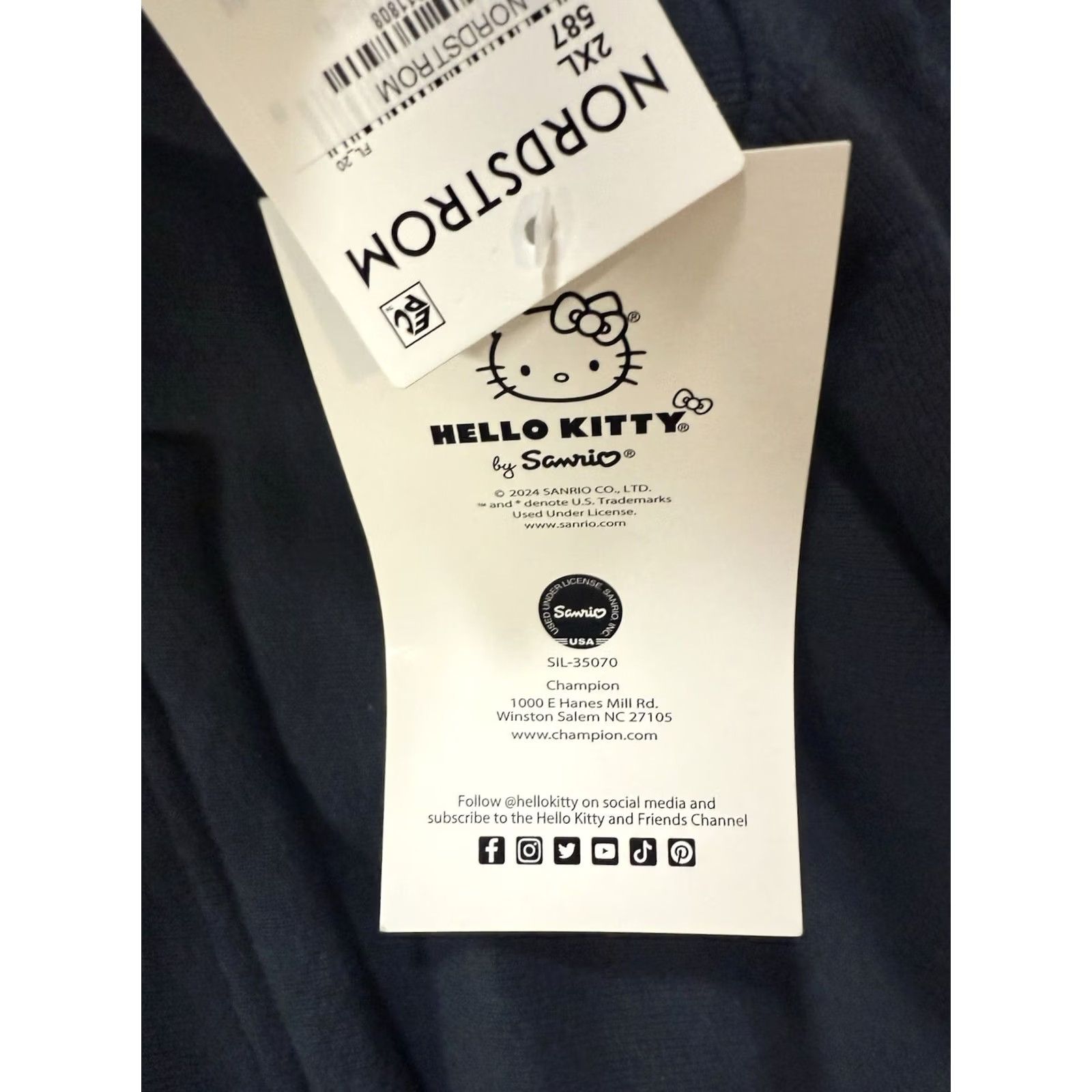 Vintage Champion Reverse Weave Hoodie XXL NWT Sanrio Hello Kitty 50th Anniversary Black Fleece Pullover Mens Size US XXL / EU 58 / 5 - 6 Thumbnail