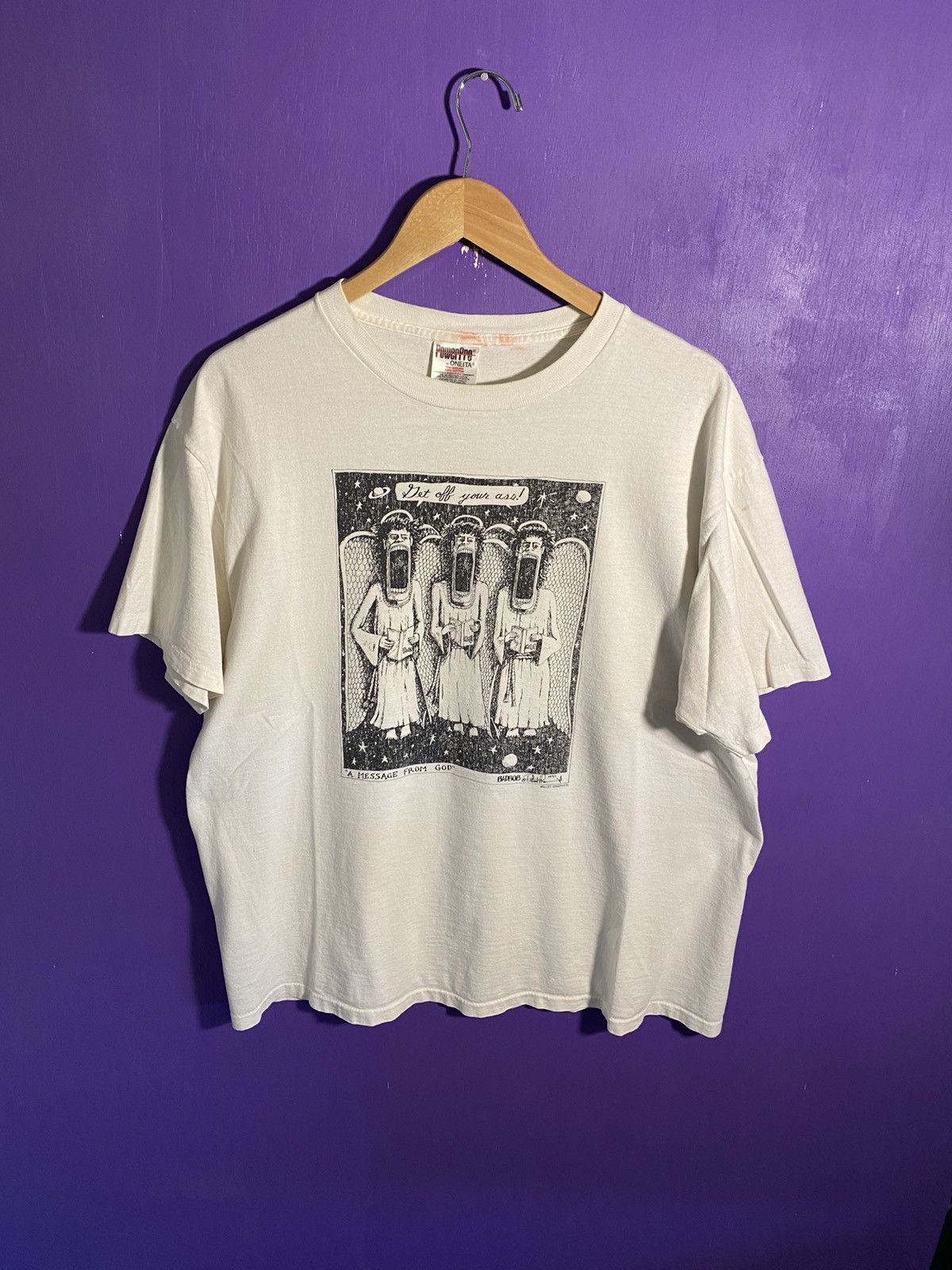 Vintage Vintage 1990 Bad Bob a message from God art tee Size US XL / EU 56 / 4 - 1 Thumbnail