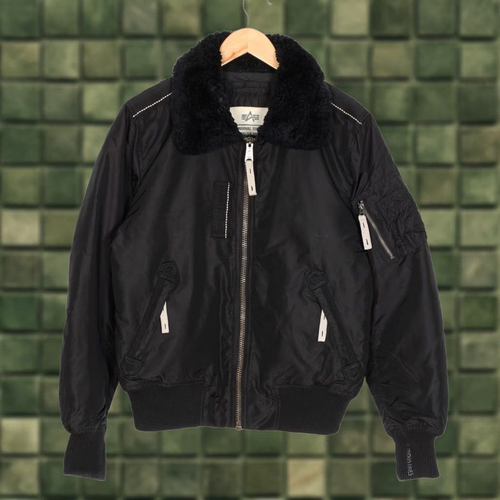 Alpha Industries ALPHA INDUSTRIES B-15 Flying Bomber Jacket Men Size M Black Faux Fur Collar Jacket Size US M / EU 48-50 / 2 - 1 Thumbnail