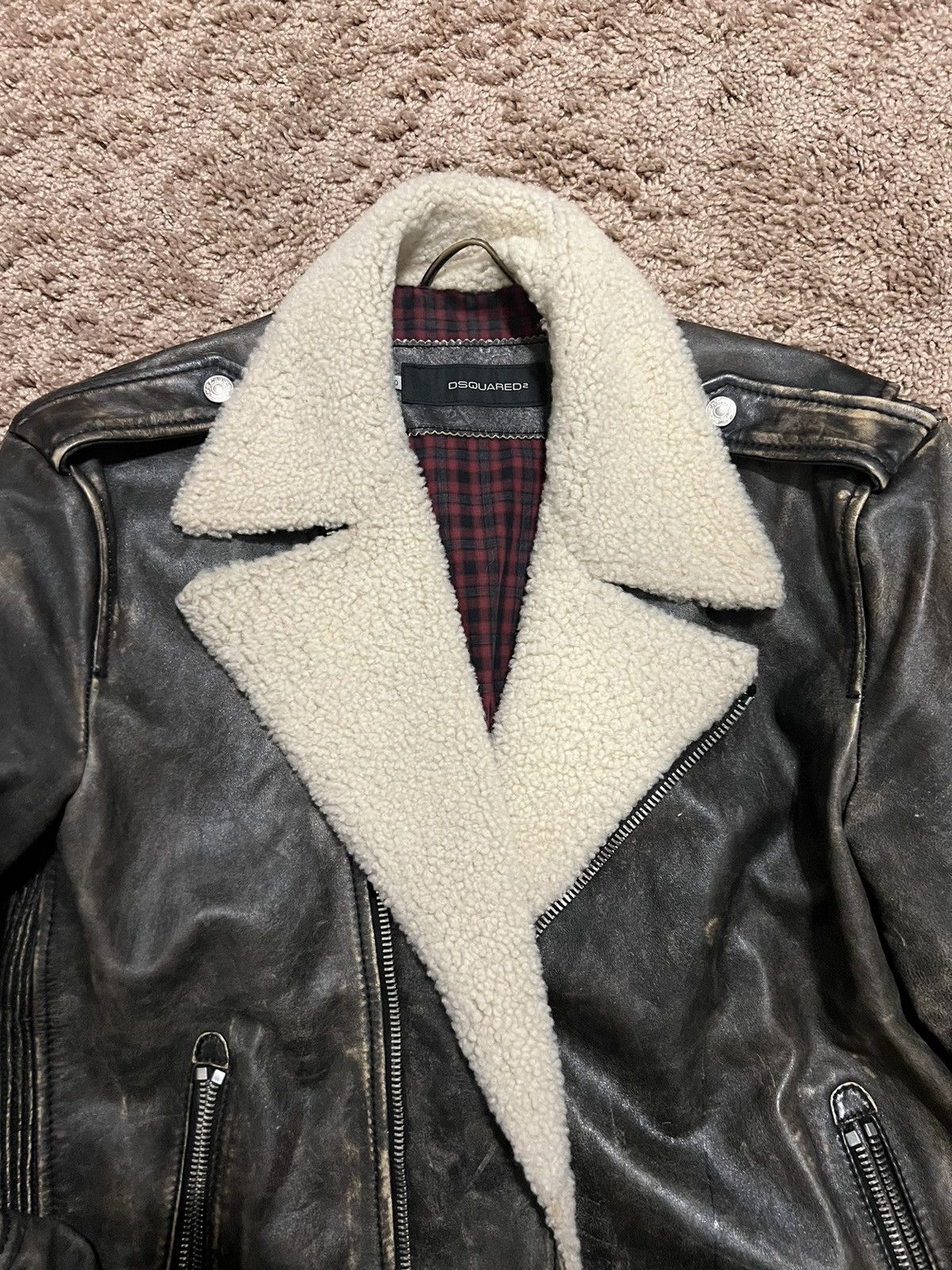 Dsquared2 Dsquared2 Shearling-lined Leather Jacket Size US M / EU 48-50 / 2 - 3 Thumbnail