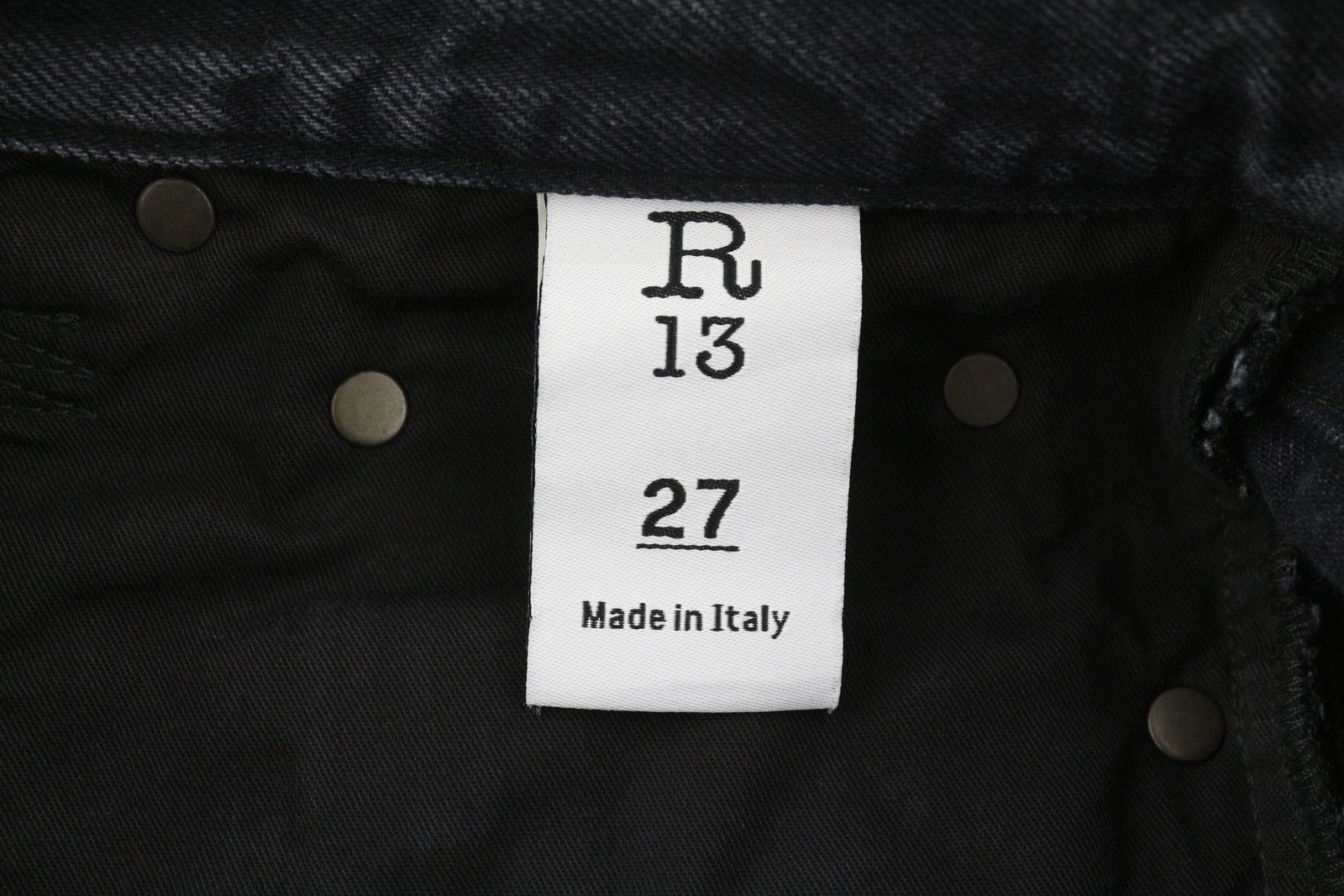 R13 AXL SLIM 27 Jake Black Faded Washed Zip Fly Denim 85823 Size 27" / US 4 / IT 40 - 9 Thumbnail
