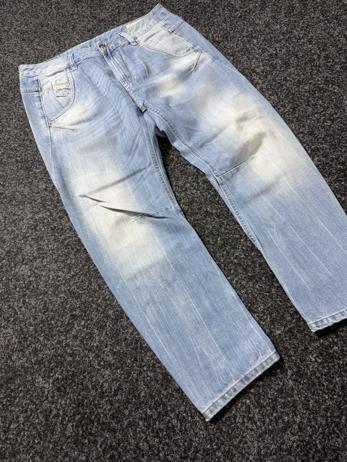 Diesel Luxury 00s Diesel Fayza Relaxed Tapered Rock Punk Jeans Y2K Size 29" - 2 Thumbnail