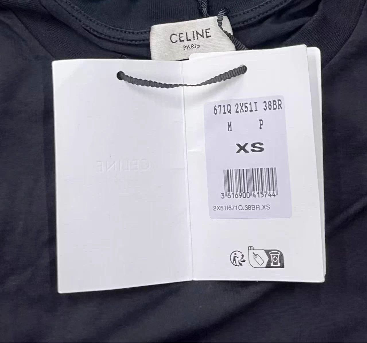 Celine CELINE Men Logo Print Crewneck Short-Sleeve Black Tee XS Size US XS / EU 42 / 0 - 4 Thumbnail