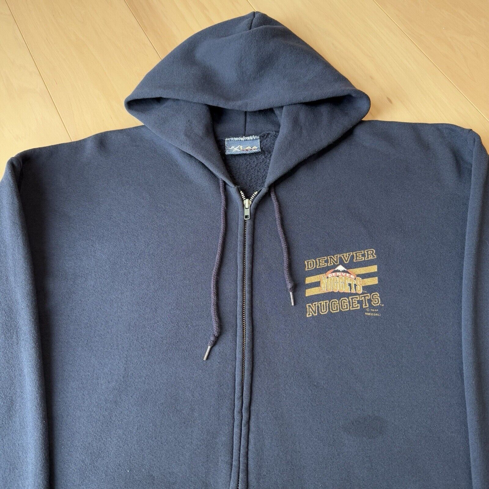 NBA × Vintage Vintage Denver Nuggets Jacket XL Navy 90s Full Zip NBA Size US XL / EU 56 / 4 - 3 Thumbnail