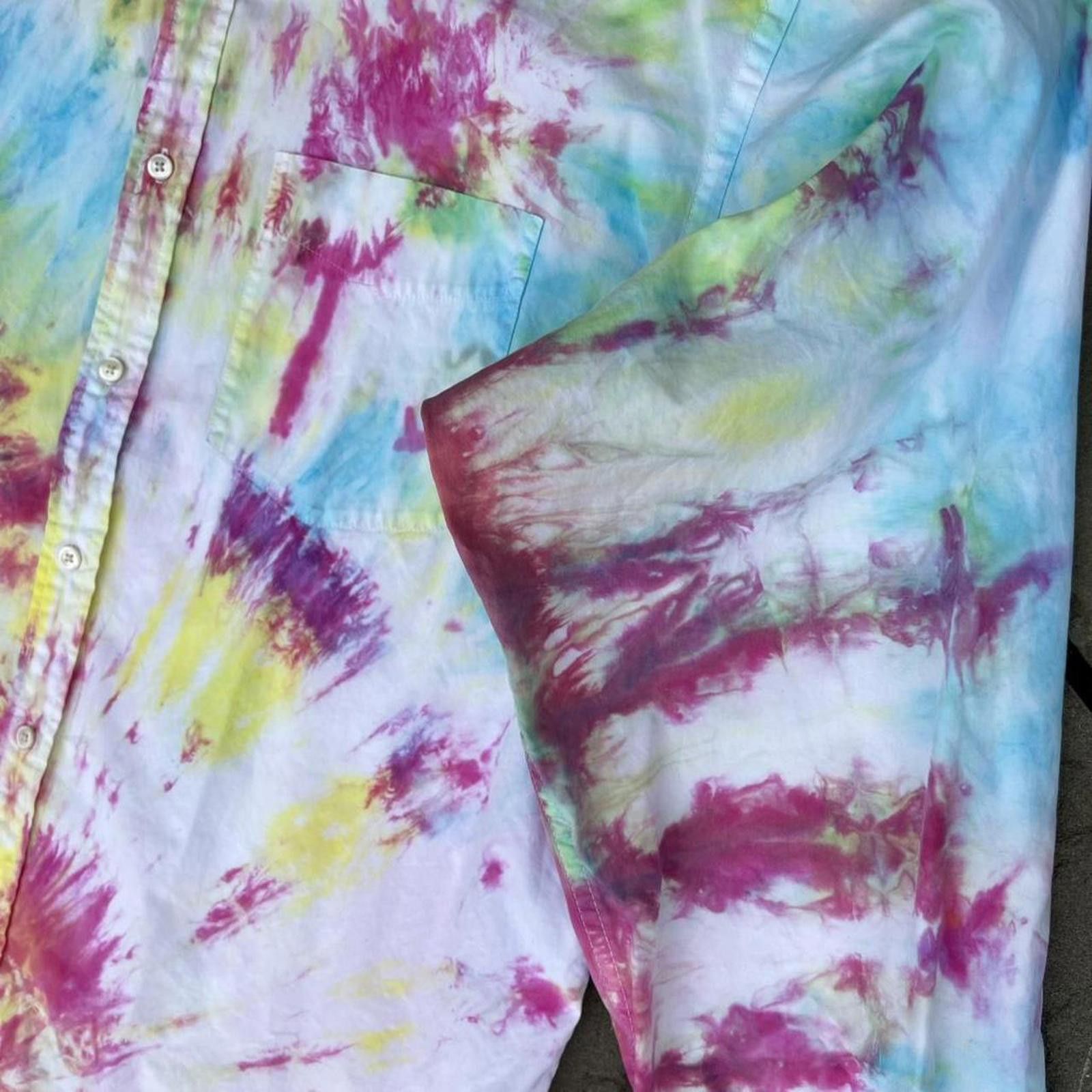 Gap Vintage 90s 1999 Gap Tie Dye Button Down Shirt Size US XL / EU 56 / 4 - 3 Thumbnail