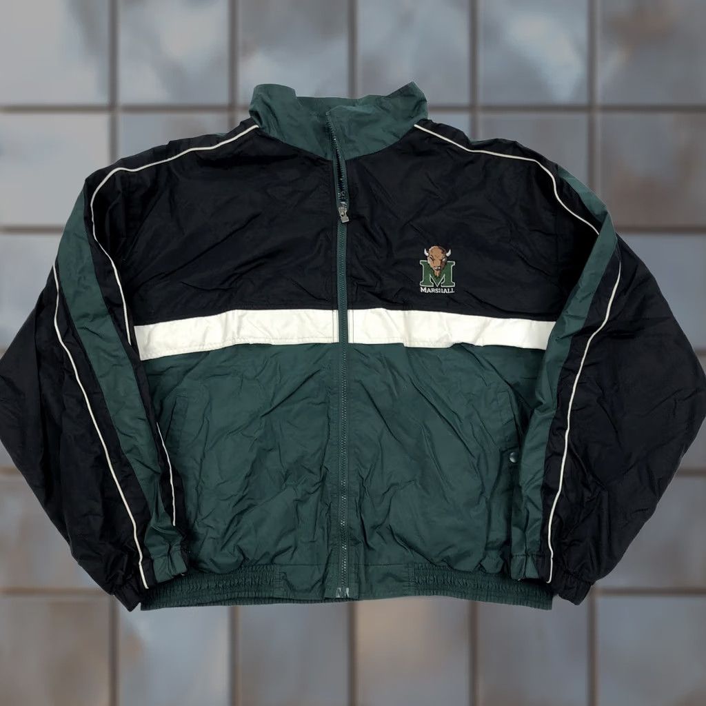Holloway Holloway Thundering Herd Track Jacket Men's XL College Activewear Zip Jacket Colorblock Black Green White New Title Size US XL / EU 56 / 4 - 1 Thumbnail