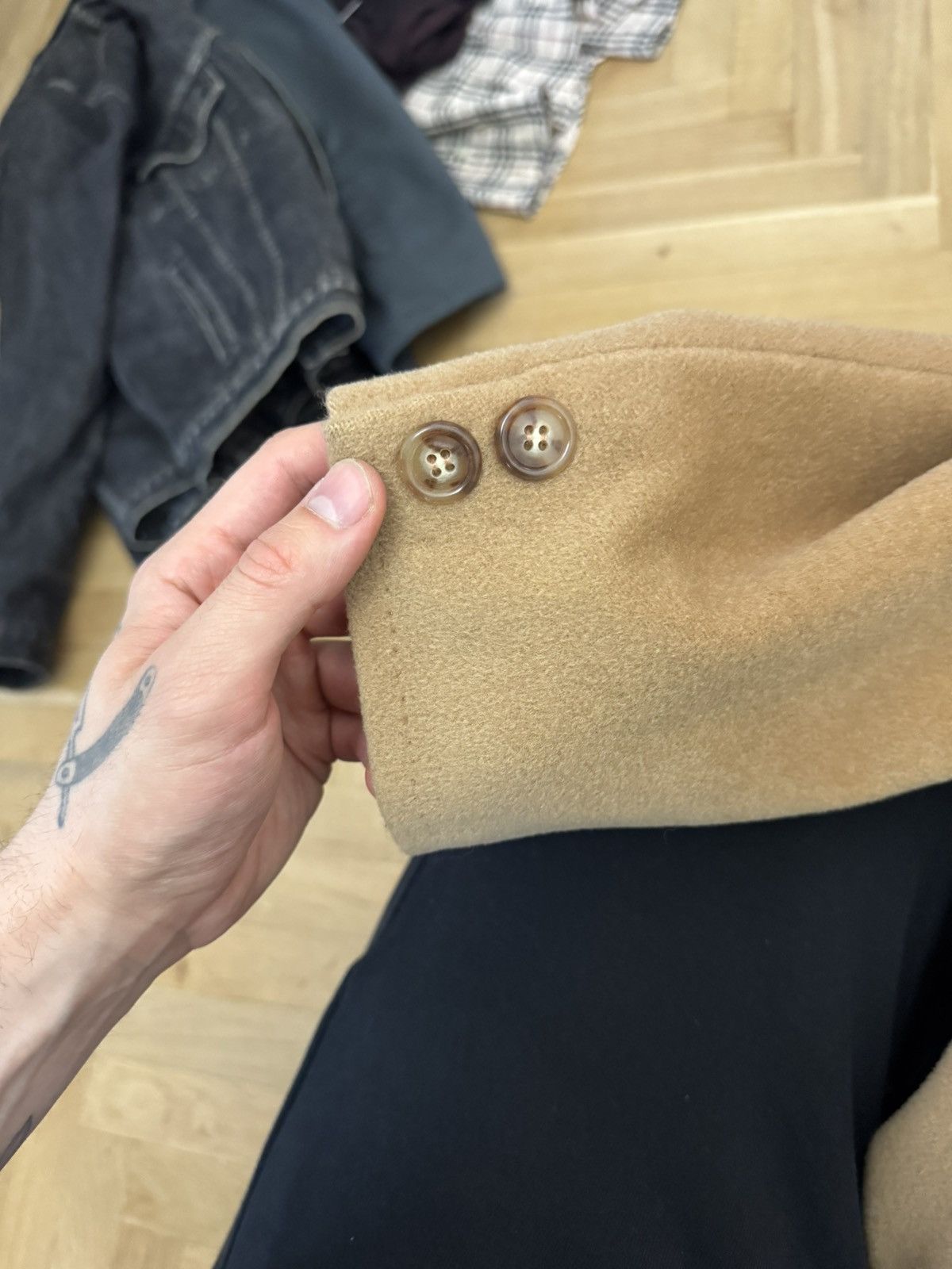 Max Mara Max Mara Wool Cashmere Long Coat Made In Italy Beige Luxury Size ONE SIZE - 4 Thumbnail