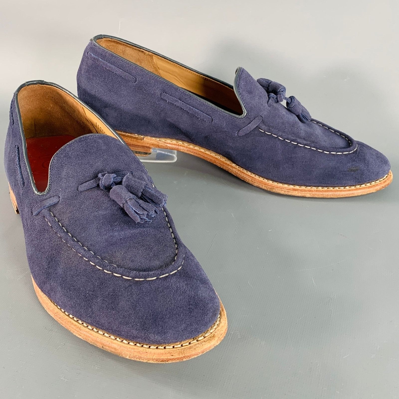 Grenson GRENSON Size 12 Scottie Navy Suede Tassel Moccasin Loafer Size US 12 / EU 45 - 1 Thumbnail