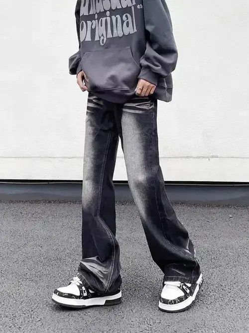 VIBE Vintage washed draped straight-leg jeans Size US 32 / EU 48 - 3 Thumbnail
