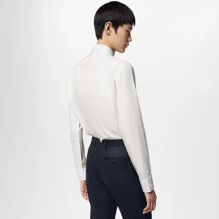 Louis Vuitton Embroidered Long-Sleeved Cotton-Blend Shirt - 42 4L Size 42L - 6 Thumbnail
