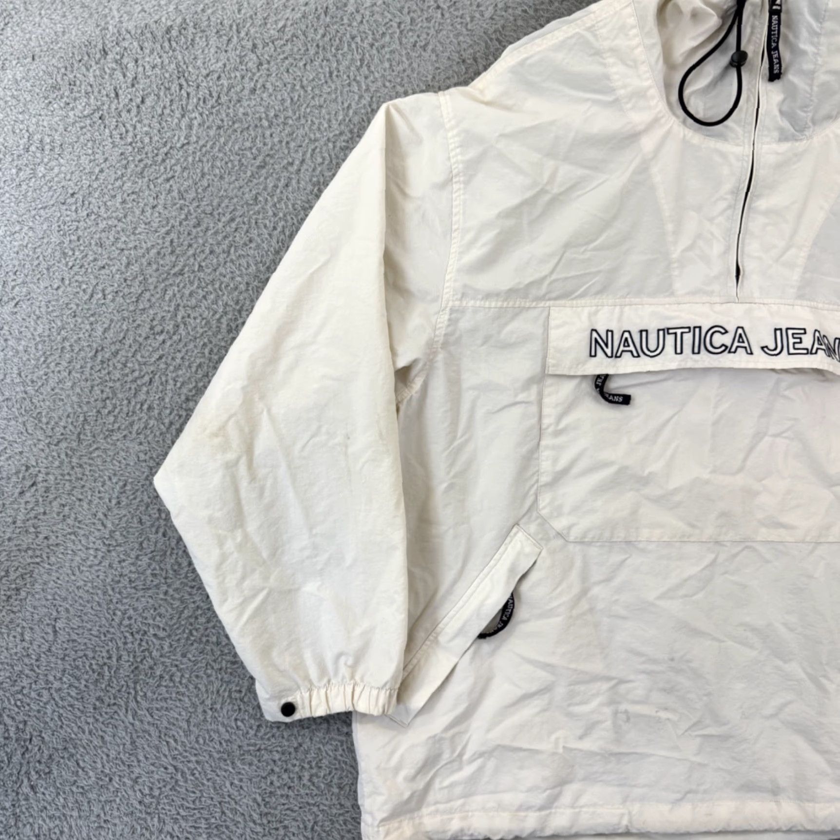 Nautica VINTAGE Nautica Jacket Mens XL White Windbreaker 90s Hooded Quarter Zip Baggy Size US XL / EU 56 / 4 - 4 Thumbnail