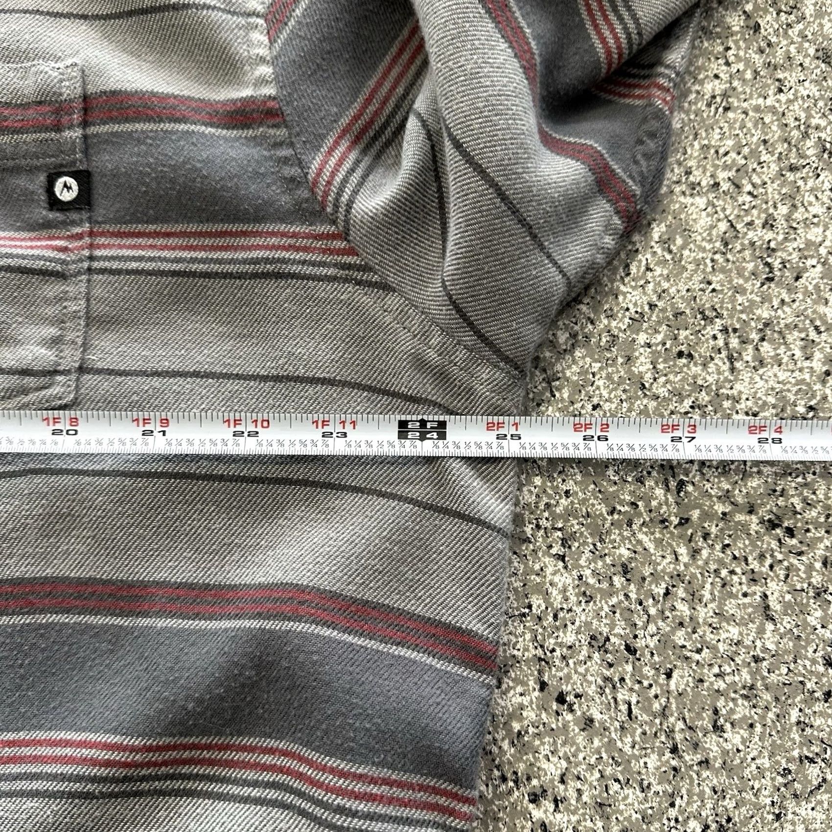 Marmot Marmot Shirt Mens XL Long Sleeve Button-Up Gray Striped Flannel Midweight Cotton Polyester Size US XL / EU 56 / 4 - 4 Thumbnail
