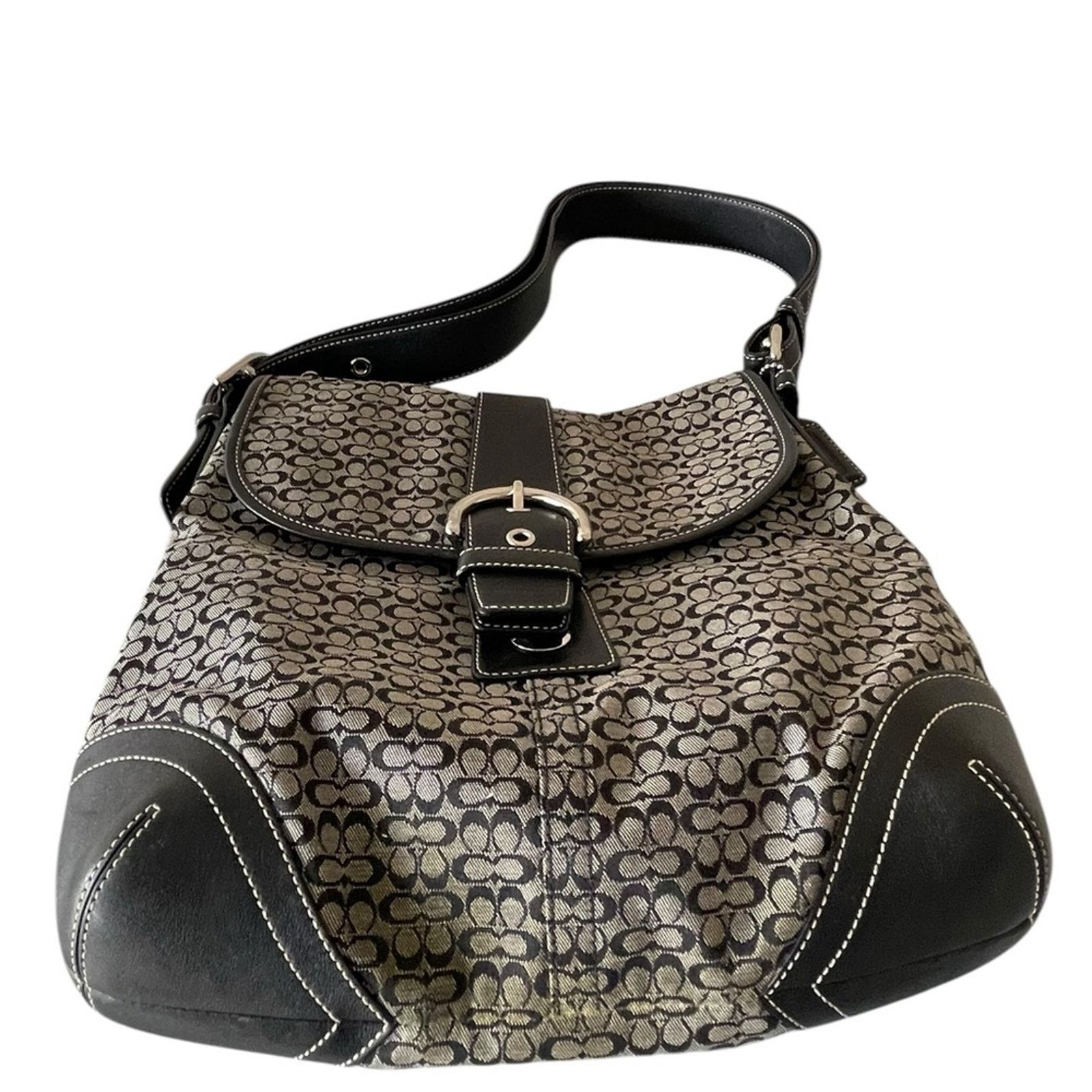 Coach COACH “Soho Duffle” Black Gray Canvas Small C Bag CrossbodY Size ONE SIZE - 9 Thumbnail