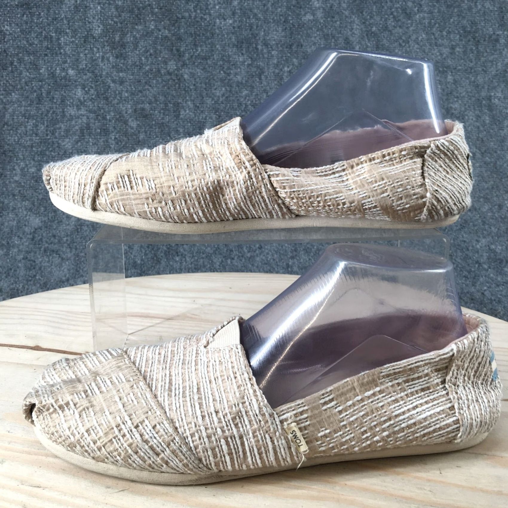 Toms TOMS Alpargata Slip On Loafer Flats Casual Beige Fabric Low Top Womens 9.5 Size L / US 10 / IT 46 - 2 Thumbnail