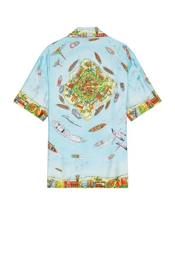 Casablanca o1mle0326 Cuban Collar Short Sleeve Shirt in Multicolor Size US M / EU 48-50 / 2 - 2 Thumbnail