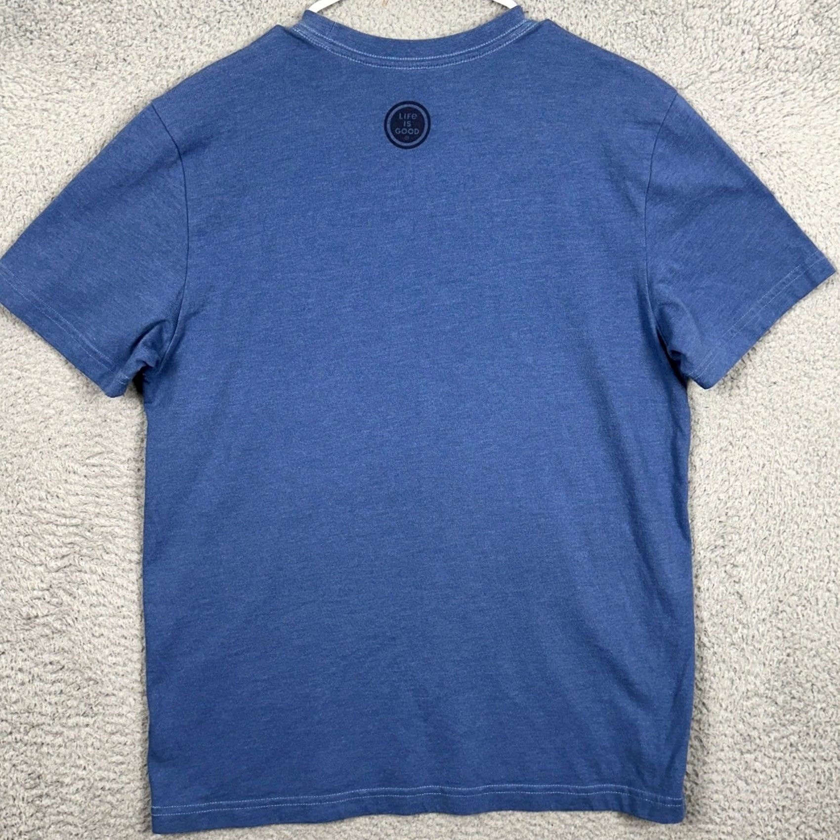 Life is Good Life is Good Crusher Tee Men Small T-Shirt Blue Logo Graphic Print Short Sleeve Regular Fit Round Neck Cotton Blend Lightweight Breathing EUC Size US S / EU 44-46 / 1 - 2 Thumbnail