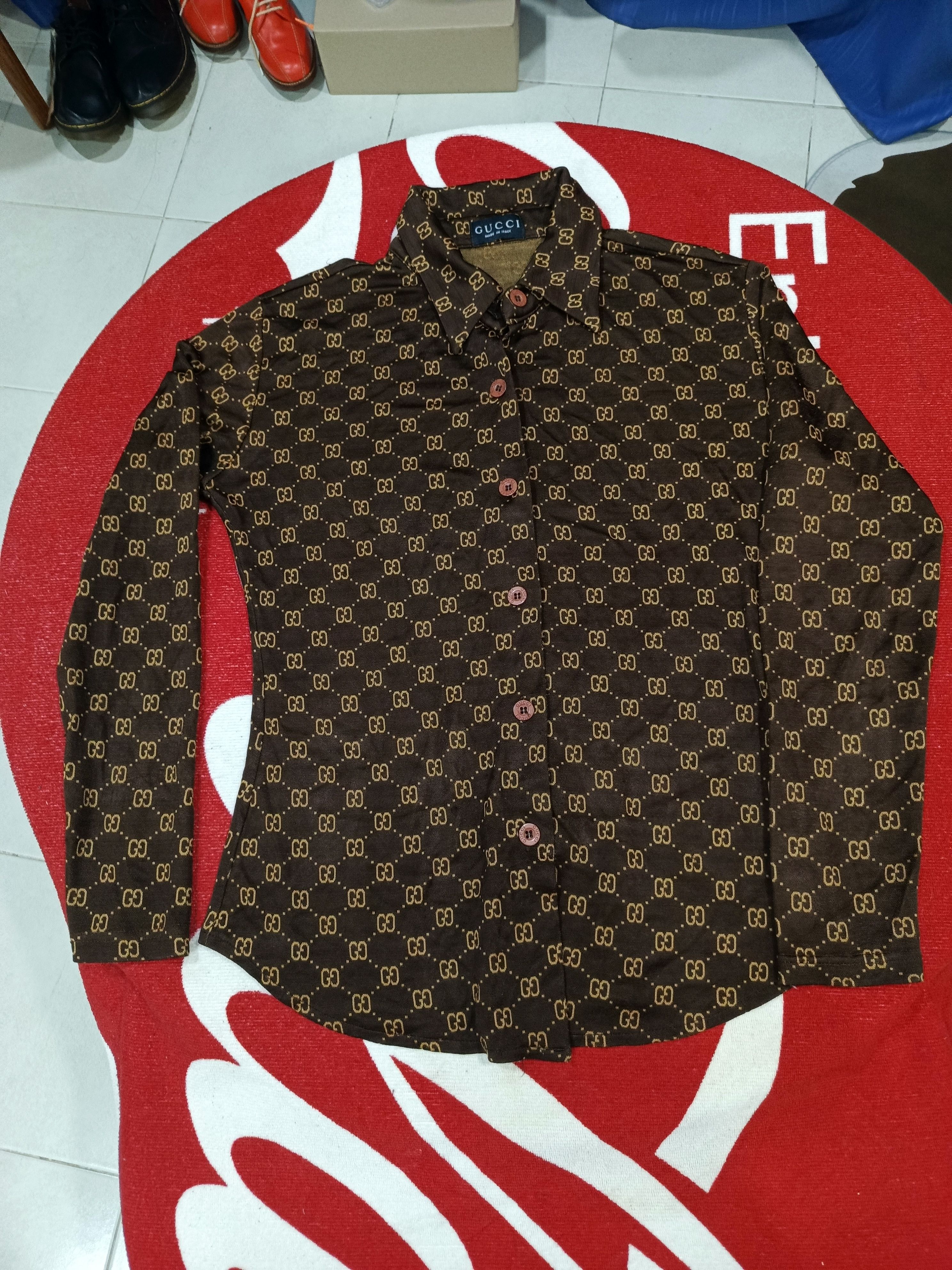 Gucci Gucci GG Monogram Mesh Button Up Shirt Size M / US 6-8 / IT 42-44 - 1 Thumbnail