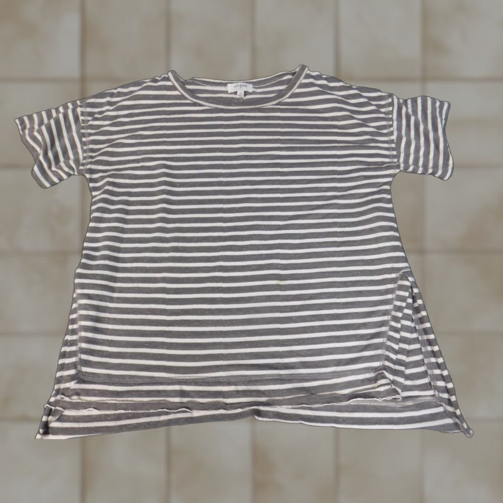 Vintage Umgee Womens Shirt Medium Gray pullover stretch striped top casual Size M / US 6-8 / IT 42-44 - 1 Thumbnail