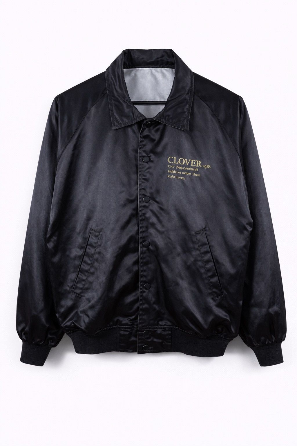 Vintage Vintage CLOVER Satin Coach Jacket Tennis Team Style Silver Size US M / EU 48-50 / 2 - 3 Thumbnail