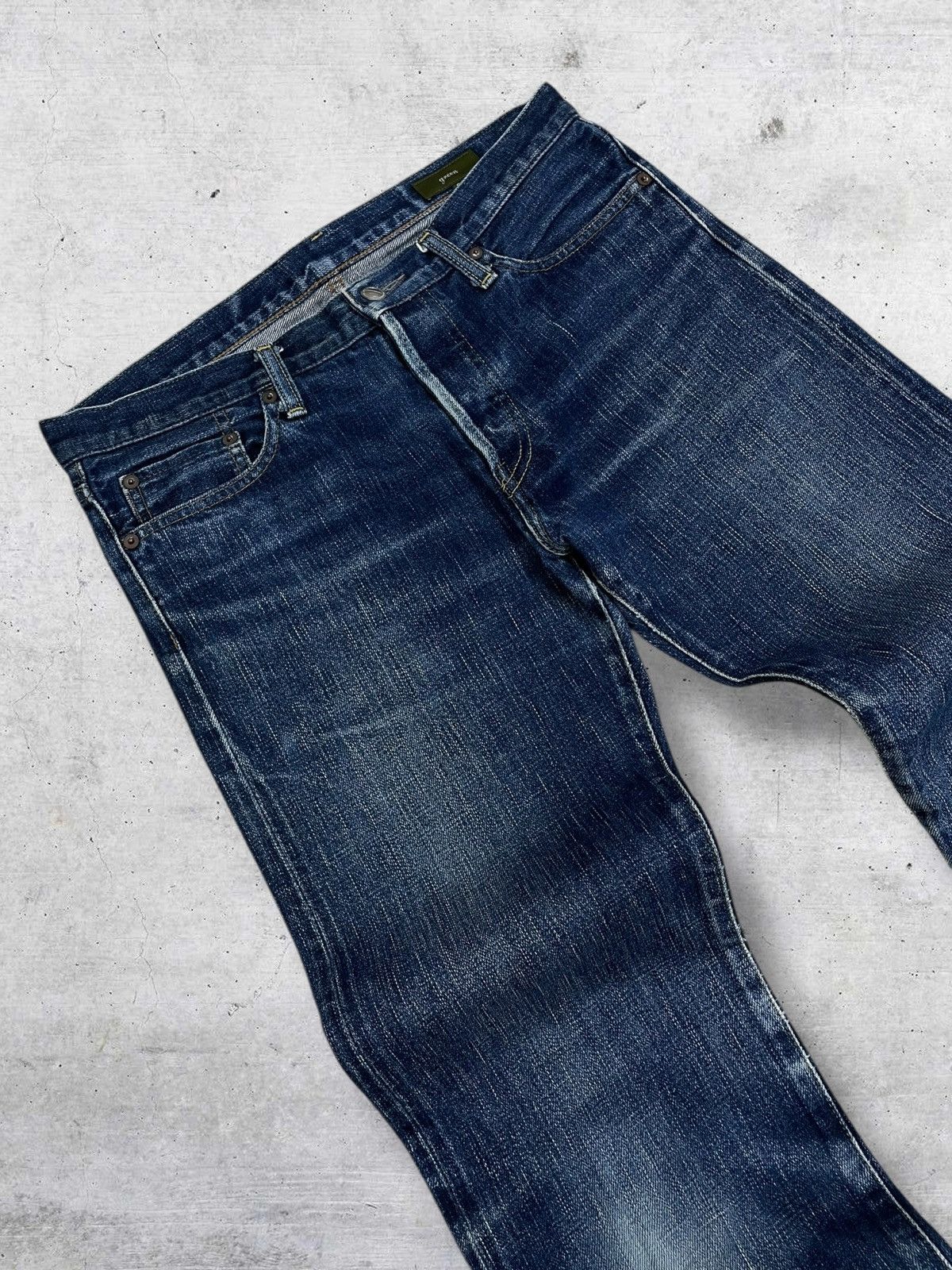 Beauty Beast VINTAGE GREEN 90S JAPAN DESIGNER SELVEDGE INDIGO ROCK DENIM Size US 32 / EU 48 - 7 Thumbnail