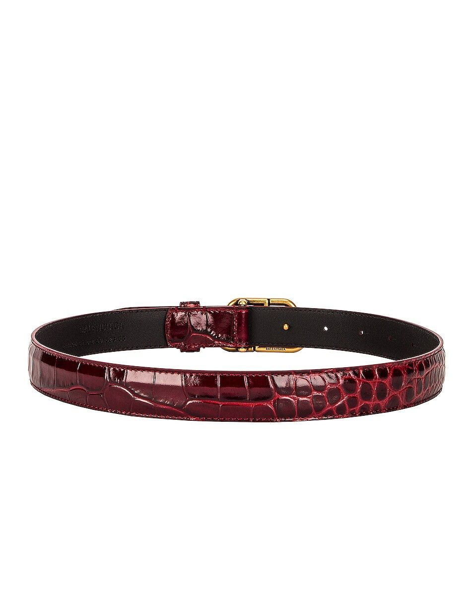Balenciaga o1mt1gz0824 Size: 60 / BB Thin Belt in Dark Red Size ONE SIZE - 2 Thumbnail
