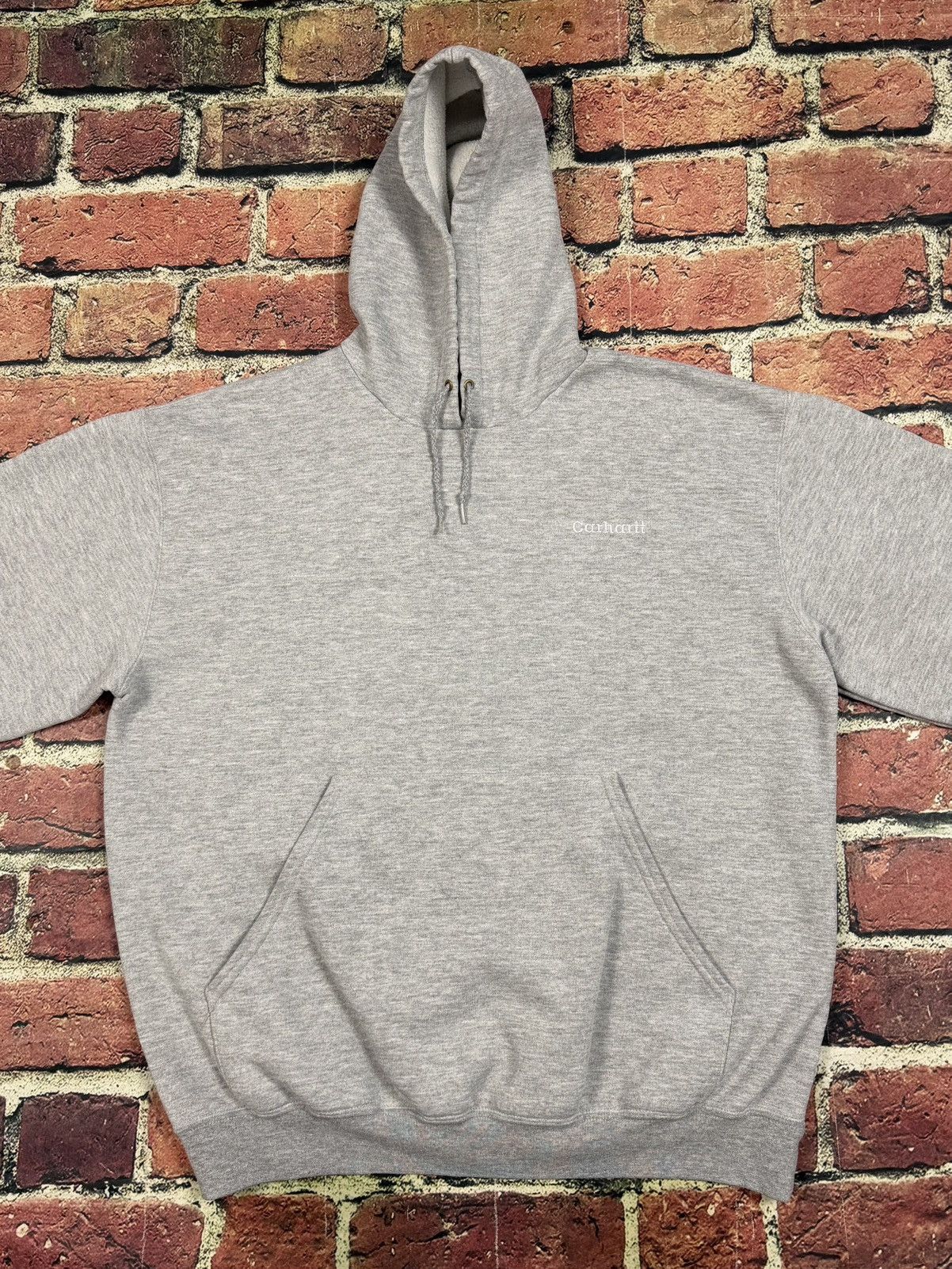 Carhartt Vintage Carhartt Gray Hoodie Sweatshirt 90s Y2K Script Logo Size US L / EU 52-54 / 3 - 2 Thumbnail