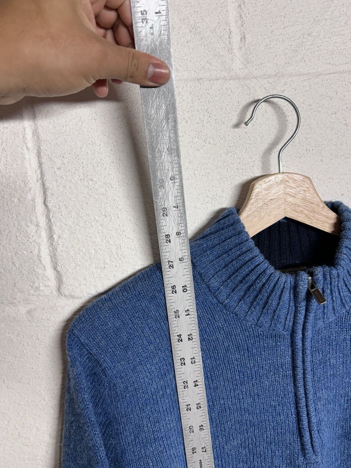 L.L. Bean LL Bean Sweater Mens Medium Wool 1/4 Zip Elbow Patch Size US M / EU 48-50 / 2 - 4 Thumbnail