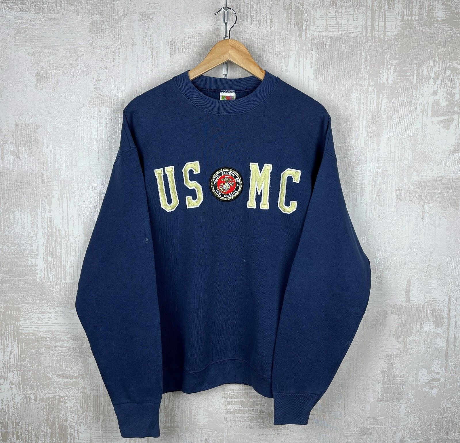 Other 90s USMC Proud Parent US Marine Corps Vintage Sweatshirt Size US L / EU 52-54 / 3 - 14 Thumbnail