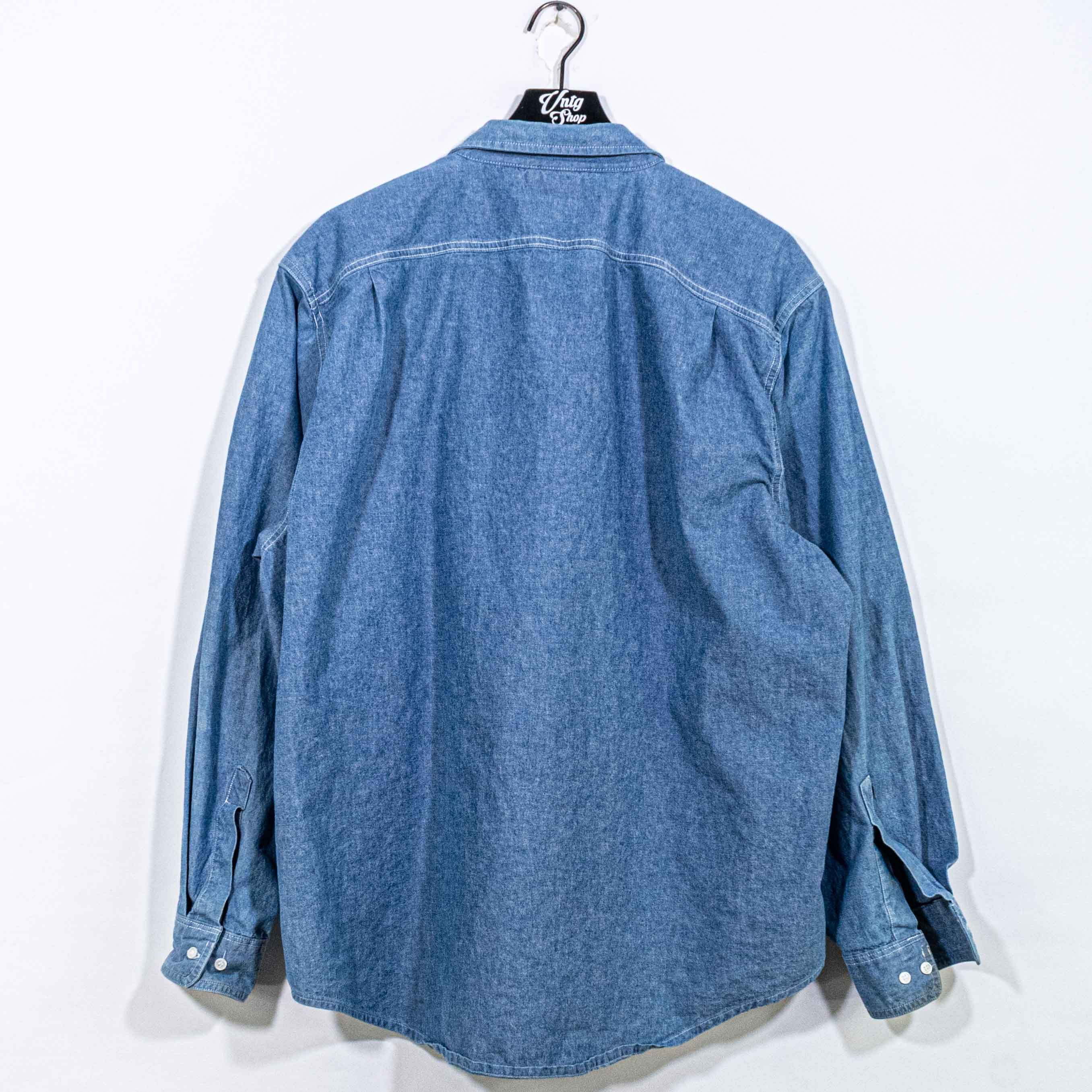 J. Peterman J Peterman Denim Shirt Double Pocket Distressed Workwear Y2K Size US XXL / EU 58 / 5 - 2 Thumbnail