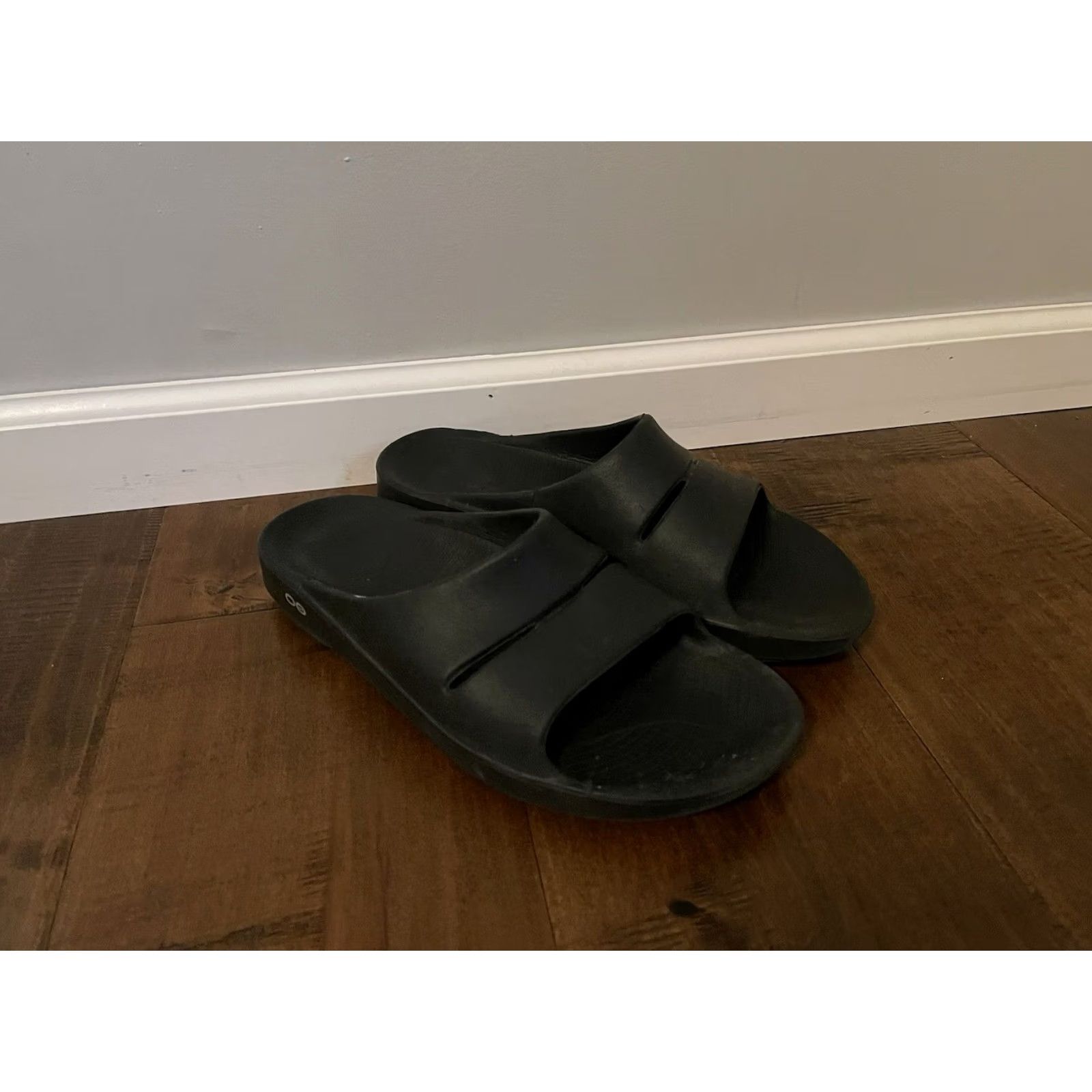 Vintage Oofos Oahh Slide Sandals Black Recovery Slides Flip Flops Mens 11 Womens 13 Size US 11 / IT 41 - 3 Thumbnail