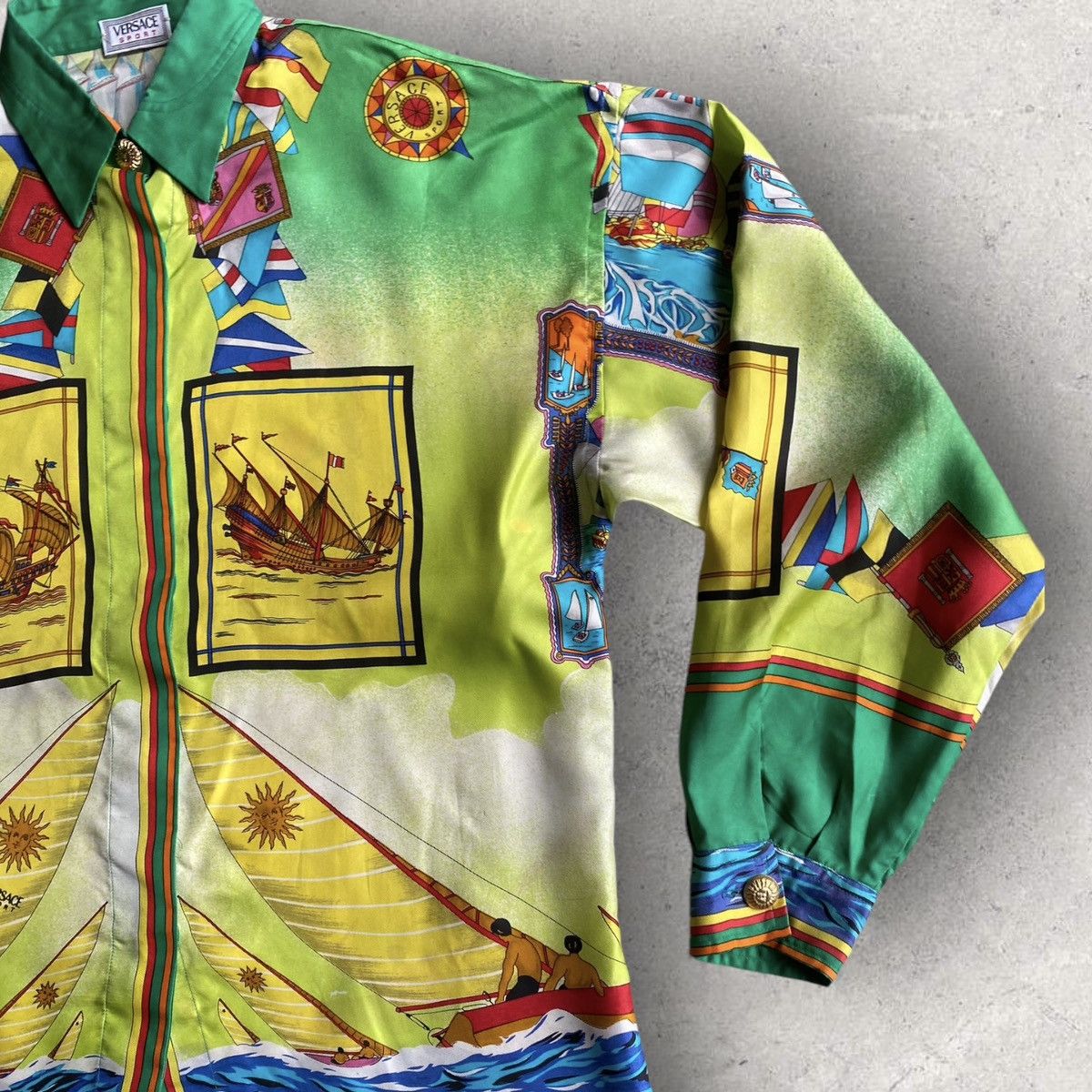 Versace Vintage Silk Versace Sport Sailing Oversize Shirt Size S / US 4 / IT 40 - 4 Thumbnail