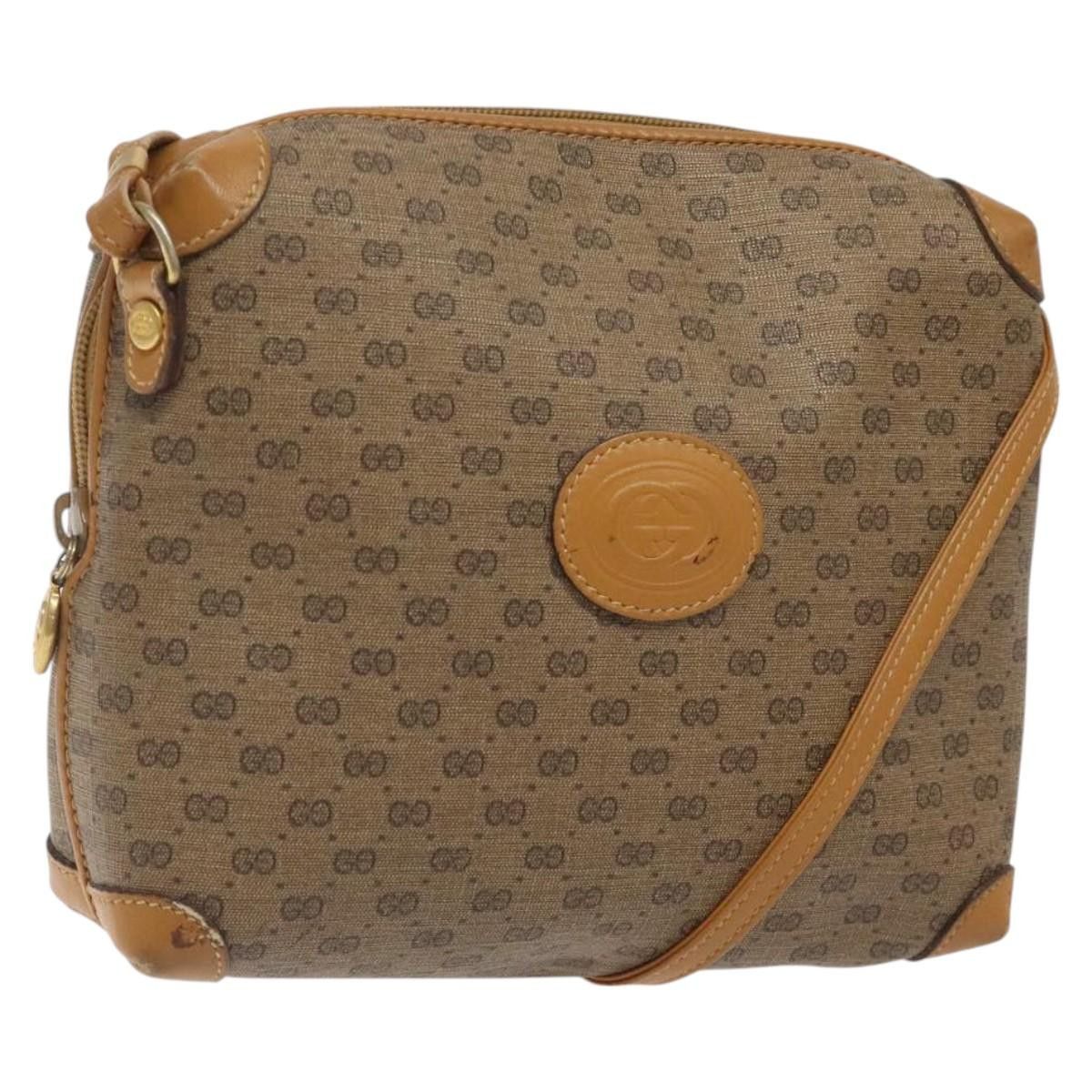 GUCCI Micro GG Supreme Shoulder Bag Pvc Brown Gold 007 115
