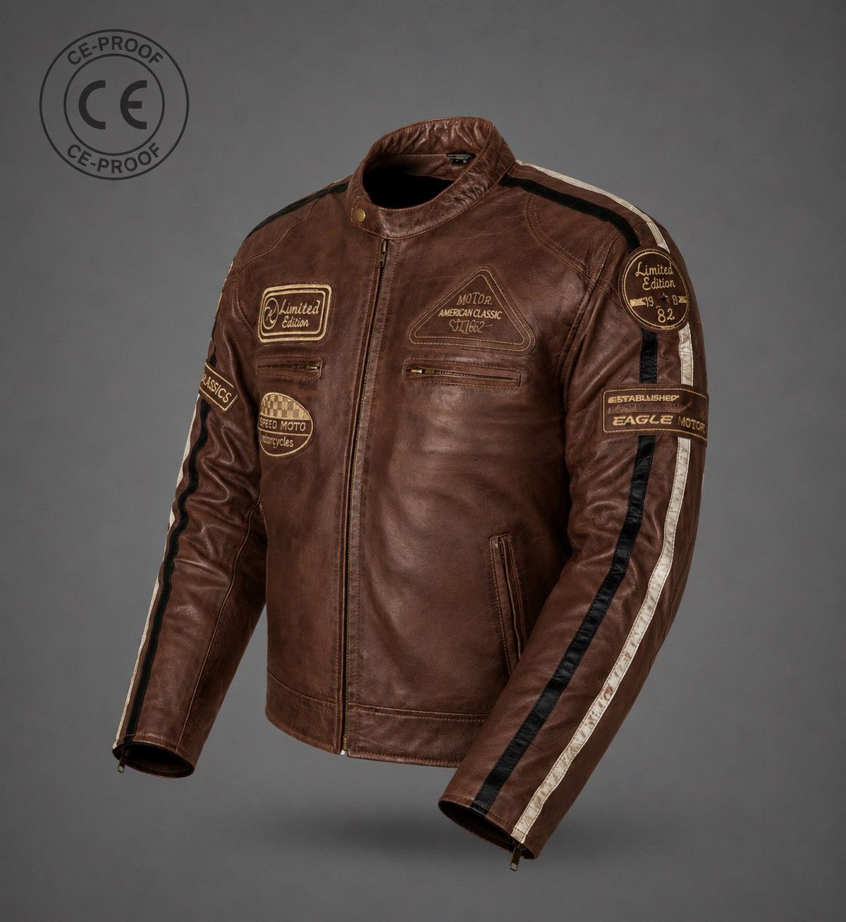 Genuine Leather Jacket for motorbike in real leather Size US XL / EU 56 / 4 - 3 Thumbnail