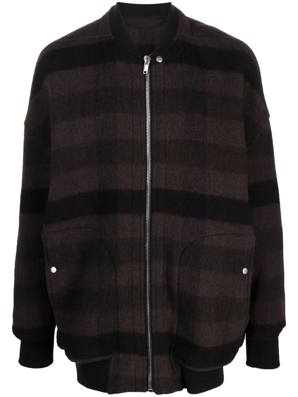 Rick Owens o1y0325 Bomber Jacket in Brown/Black Size US L / EU 52-54 / 3 - 1 Thumbnail