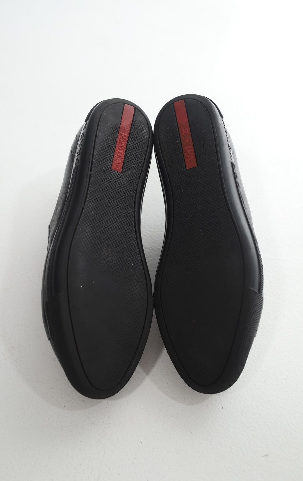 Prada PRADA Sneakers Low-Top Leather Shoes Red Tab Logo Black Wmns Size US 6.5 / IT 36.5 - 8 Thumbnail