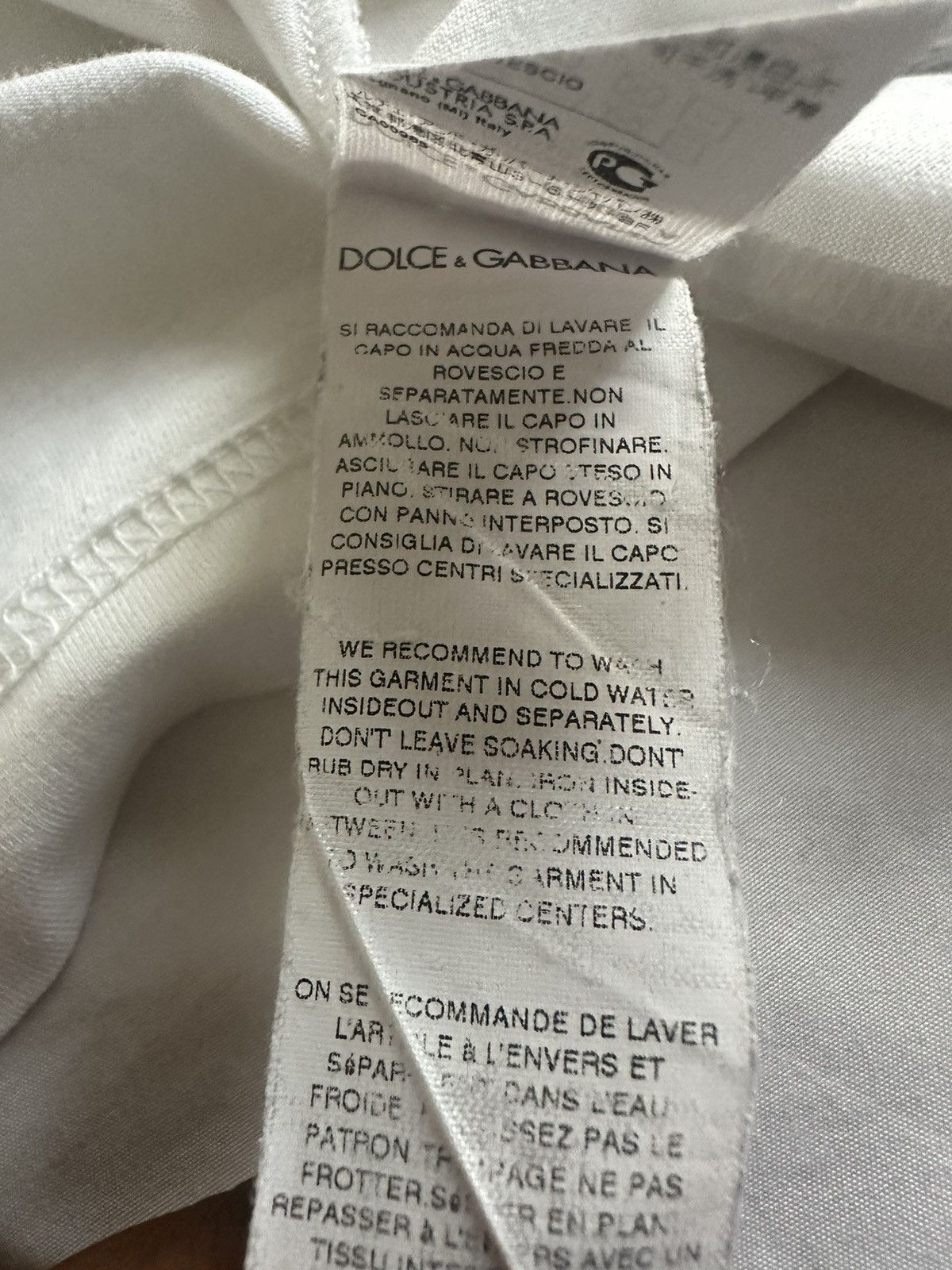 Dolce & Gabbana Dolce and Gabbana T Shirt Metal Plate Mens XL Size US XL / EU 56 / 4 - 5 Thumbnail