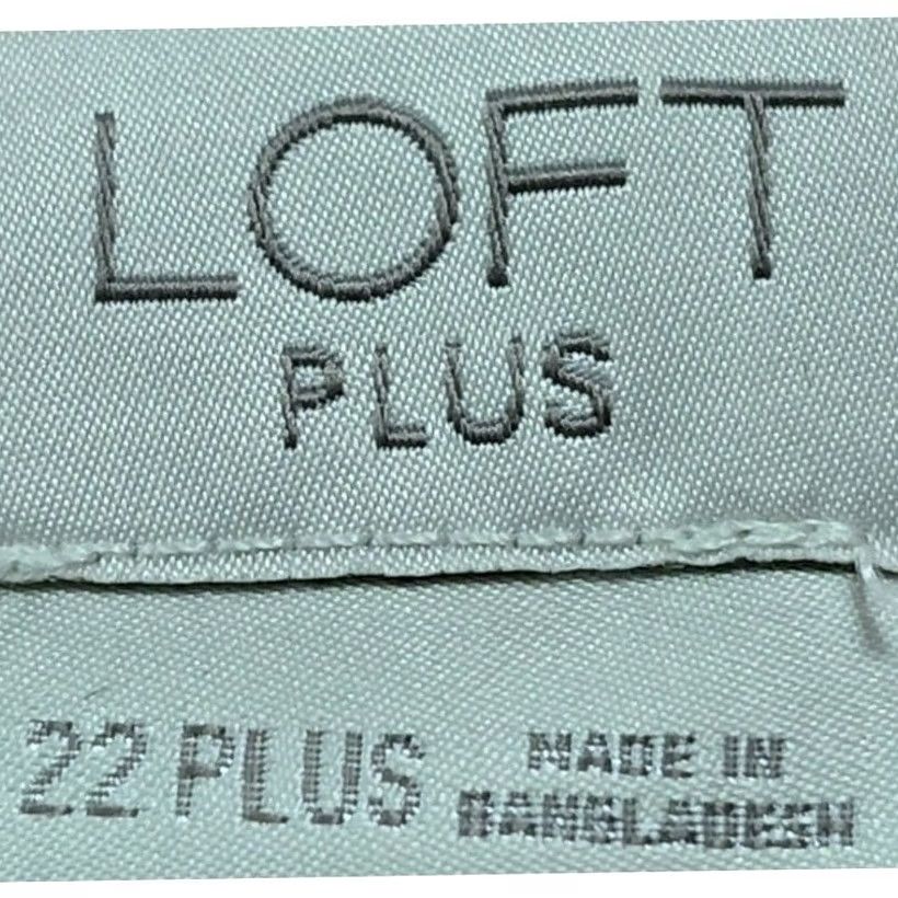 Loft LOFT PLUS Blouse Beige Solid Woven Rayon Long Sleeve Button Front Casual Workwear Adult 22 Beige Womens Size 3XL / US 20-22 - 3 Thumbnail