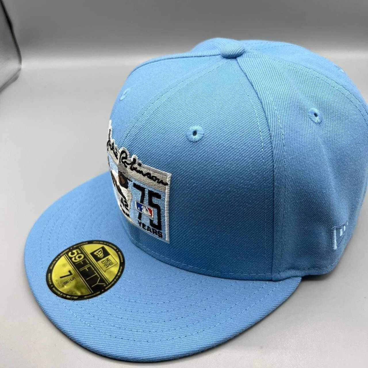 New Era Brooklyn LA Dodgers Hat Men 7 5/8 Blue MLB Fitted Cap Size ONE SIZE - 7 Thumbnail