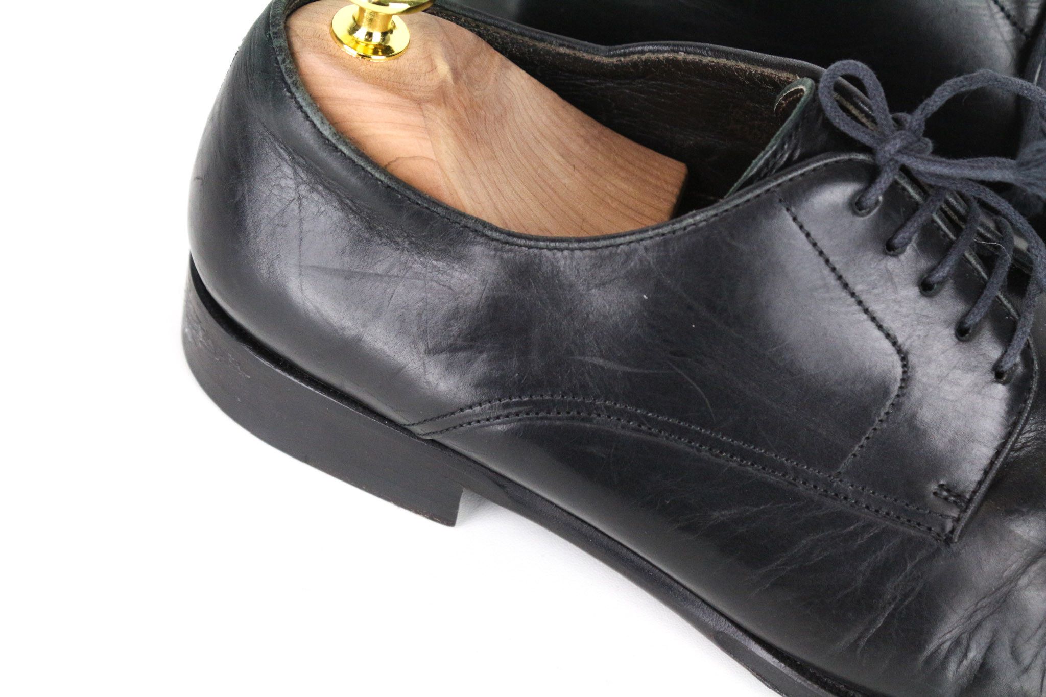 Suitsupply EU40.5 Black Leather Laced Low-Top Shoes 73356 Size US 7.5 / EU 40-41 - 10 Thumbnail