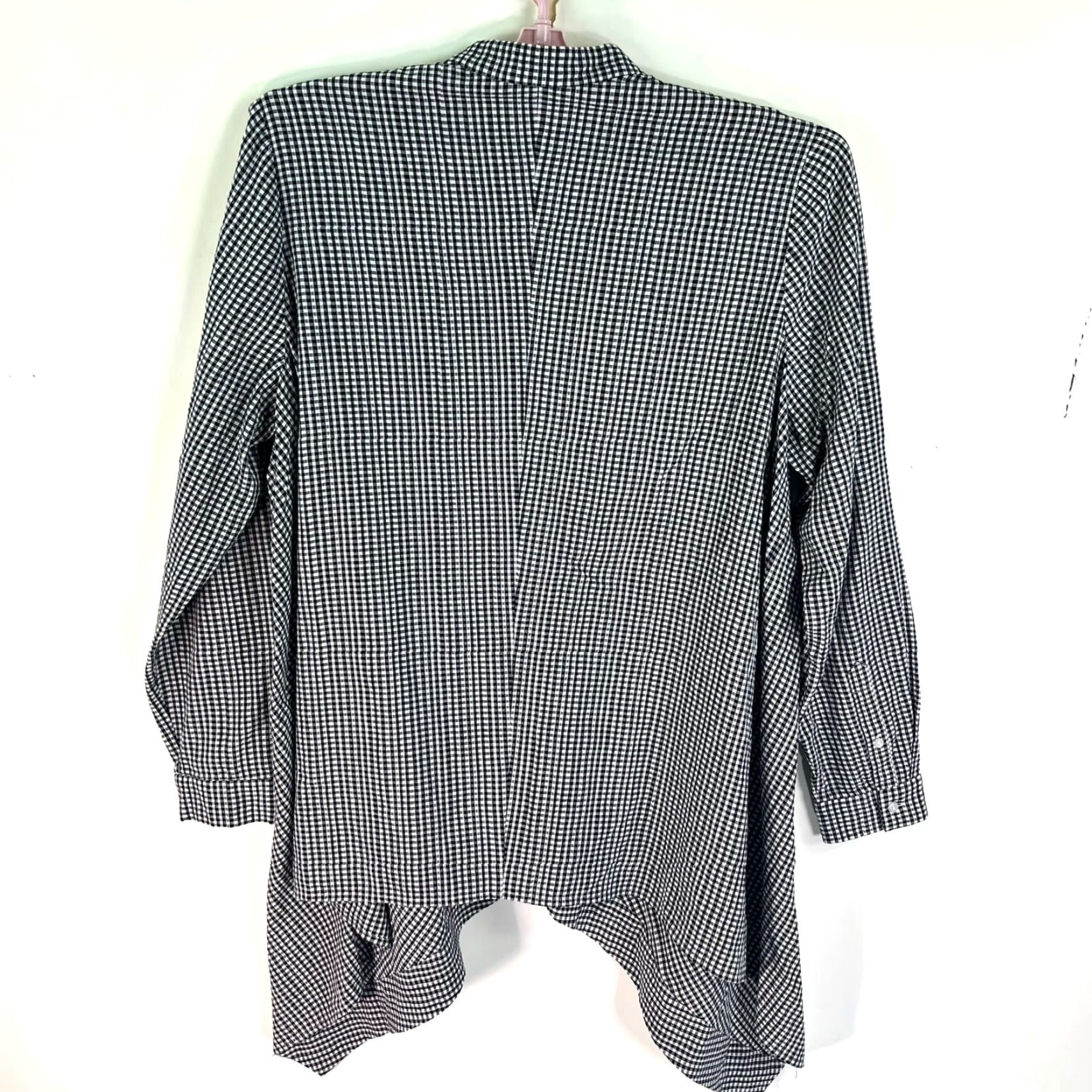 Anne Klein Anne Klein Tunic Top Women's Plus Size 14 Plaid Button Up Black White Sharkbite Casual Business Workwear Shirt Womens Size XL / US 12-14 / IT 48-50 - 7 Thumbnail