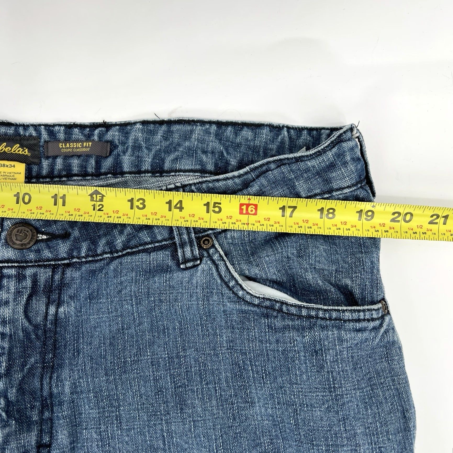 Vintage Cabela's Mens Roughneck Pants Jeans 38x34 5-Pocket Relaxed Denim Blue 100% Cotton Button Closure Belt Loops Double Knee Nature Cowboy 38 Mens Size US 38 / EU 54 - 6 Thumbnail