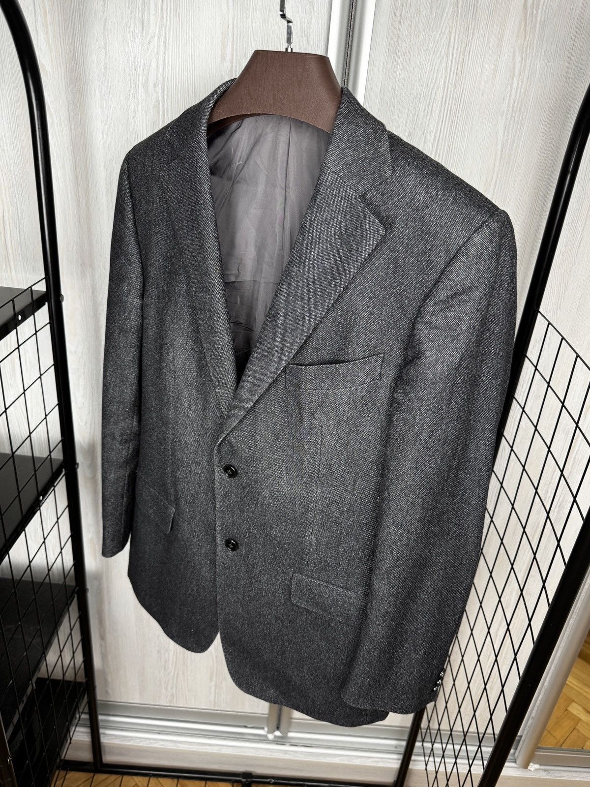Z Zegna Z Zegna City Grey Wool Bamboo Cashmr Silk Tweed style blazer Size 40R - 5 Thumbnail