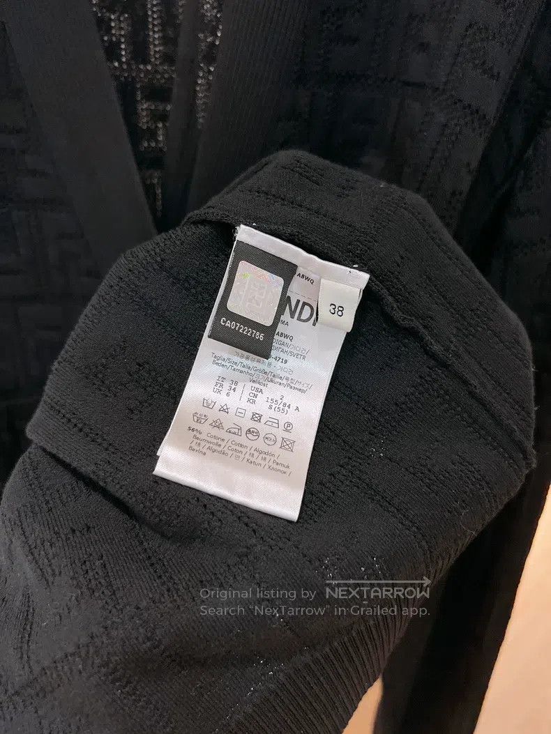 Other Fendi Black FF Monogram Knit Cardigan with Cut-Out Logo Le Size XXS / US 00 / IT 34 - 9 Thumbnail