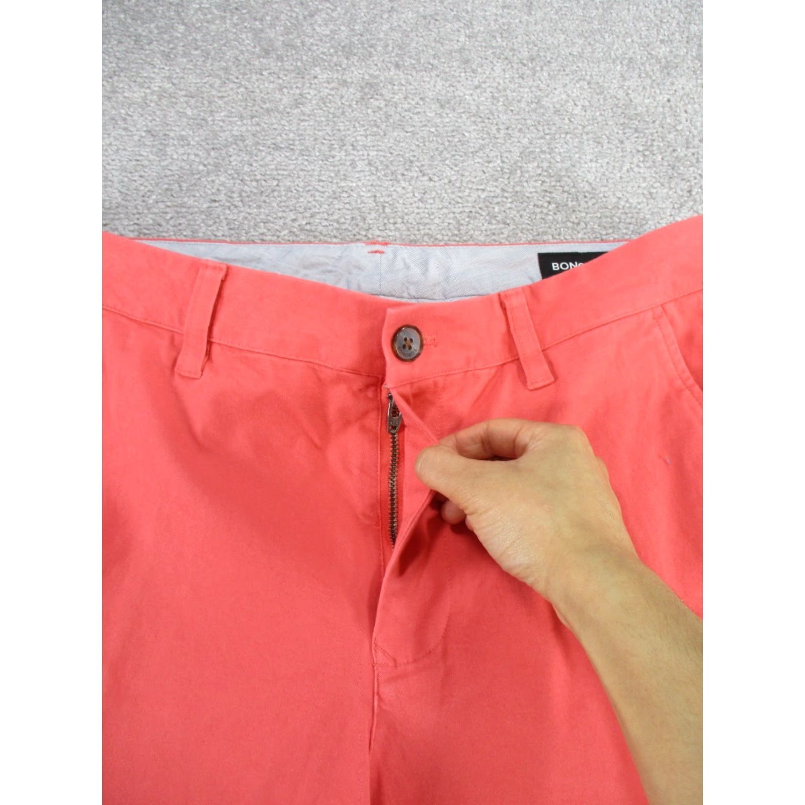 Bonobos Bonobos Pants Mens 31 Athletic Chino Red 31x32 Twill Flat Front Zip City College Preppy Mens Size US 31 - 3 Thumbnail