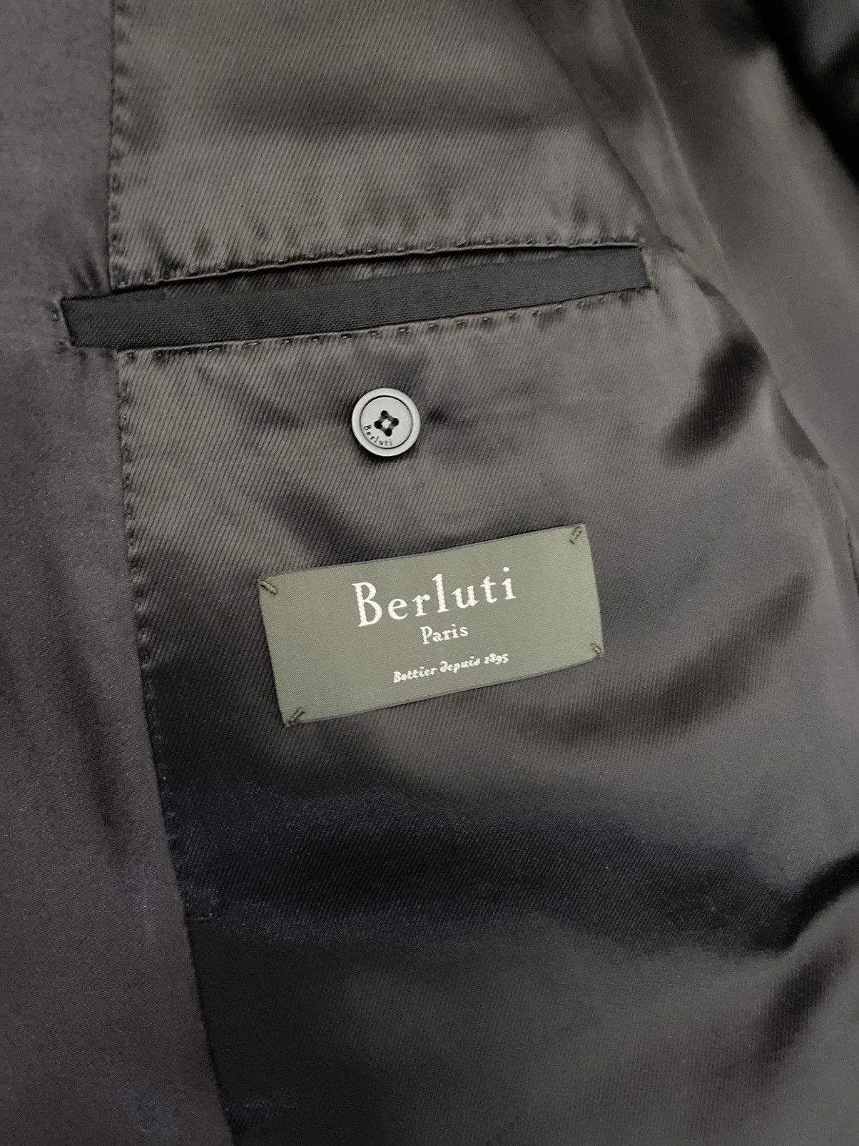 Berluti Berluti 🇮🇹 Brera Wool/Silk/Mohair Peak Lapel 1-btn Tux 56 New Size 46R - 2 Thumbnail