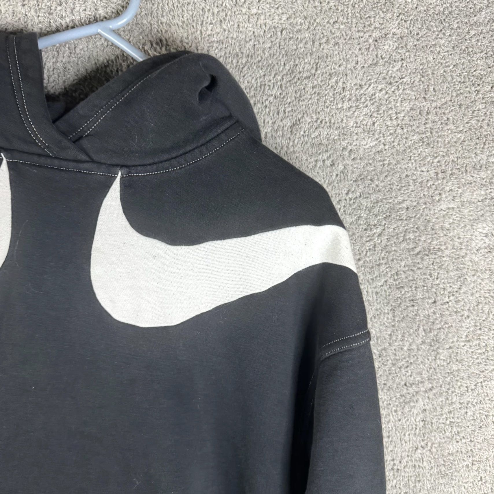 Nike Nike Hoodie Mens Large Black Pullover Fleece Sweatshirt Oversized Swoosh Logo Size US L / EU 52-54 / 3 - 5 Thumbnail